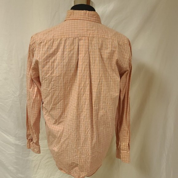 Steve & Barry’s Mens Large Orange Stripe Long Sleeve Button Up Shirt 16-16.5 - Picture 7 of 11